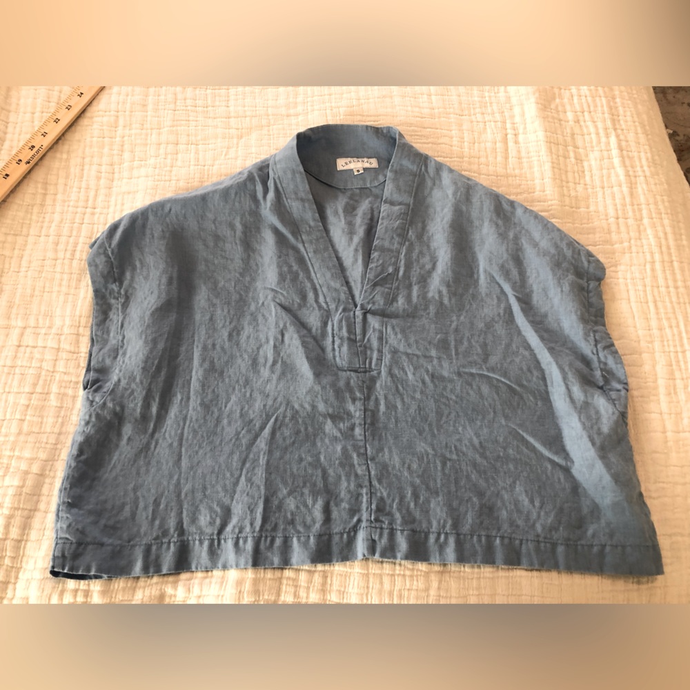 Leelanau Linen Blue Shirt EUC 000